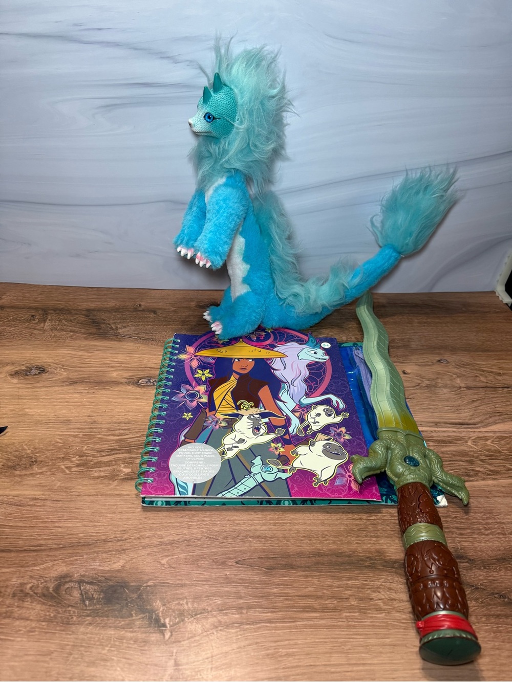 Disney Raya and the Last Dragon Toy Lot Plush Sword Erasable Art Book Set